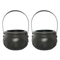 Yousheng 2Pcs Halloween Candy Buckets Witch Cauldron Ghost Pumpkin Skull Bucket Trick or Treat Candy Bowl Party Supplies Home Decoration B