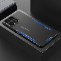 For IPhone 17 16 15 14 13 12 11 X XS XR Pro Max Plus Mini Case Metal Back Plate  Camera Protection Shockproof Bumper Phone Cover For iPhone15 Pro mėlyna
