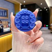 New magnetic suction universal lazy mobile phone holder round silicone suction cup mobile phone holder suction cup mobile phone case holder Blue (magnetic)