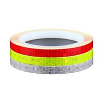 Reflective Tape Prism Honeycomb Reflective Red/White/Yellow Fluorescent Tape Luminous Sticker Diameter 8cm, width 1cm raudona