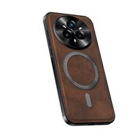 For Realme 14 13 Pro High End Leather Metal Magnetic Ring Phone Case realme 14 Pro ruda