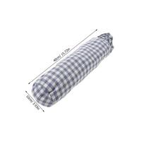 Round Cotton Pillowcase Soft Neck Roll Pillow Cover 15.8x4in Breathable Checked Cylindrical Pillow Cushion Cover Living Room chaki