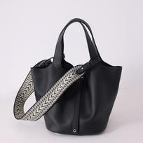 100% full top layer togo cowhide women's handbag bag genuine leather vegetable basket bucket bag simple versatile bag small size 18cm