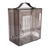 23x20.5x12cm Miniature ITX PC Case Clr Arcylic PC Case Portable   Desktop Computer Case 360 Degree Open Hollow    Case