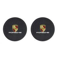 AABKW1 2Pcs Car Coaster Mats Water Cup Bottle Anti-slip Pads For Porsche Cayenne Panamera Macan 911 718 Taycan Boxster Cayman 918 Pajun