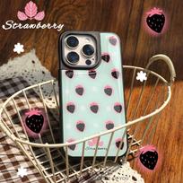 ins Korean black strawberry for Apple 16/17 mobile phone case iPhone15 water condensation 13 niche 12 personality 14 IPhone17ProMax
