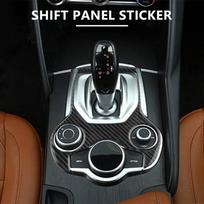 for Alfa Romeo Giulia Stelvio 2017- Carbon Fiber Gear Shift Panel Multimedia Buttons Frame Sticker Decoration
