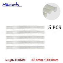 ID OD: 6*8 100 150 200 250 300 350 400 White Color Nylon Tube Fule Line Bellows Corrugated Pipe for Fuel Pump Plastic Universal 6X8 100mm 5pcs