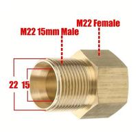 Pressure Washer Coupler M22 14/15mm Male Thread To M22 Female Brass Fitting Hose to Hose Connection Metric Pipe To Gun Adapter