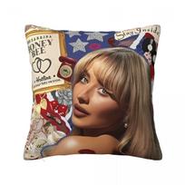 Singer Sabrina Carpenter Pillowcase Polyester Cushion Cover Gift Pop Music Pillow Case Cover Home Drop Shipping 18' Peach skin 18*18(CM)-1Pcs
