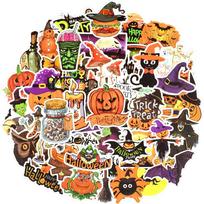 50 vnt Happy Halloween lipdukai Siaubo šikšnosparnio vaiduoklis demonas lipdukas dekoravimo vakarėlio lipdukas prie iškarpų albumo automobilio nešiojamojo kompiuterio bagažo riedlentės