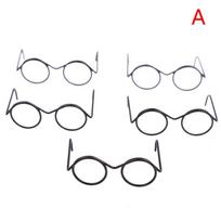 Puiki kolekcija 5 vnt. apvalių rėmelių retro akiniai be lęšių, skirti Dolljavascript:; 2.2*3*1.2cm juoda