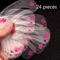 24 Styles Antakių trafaretų rinkinys Makiažo priemonės Grožio antakių šablonų trafaretas moterims Priedai 24PCS