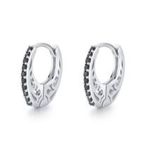 Juodi Awn Black Hoop auskarai