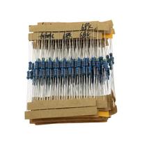 300 PCS 1/4W 1 % anglies plėvelės rezistorių rinkinys nuo 10 iki 1 M omų 30 reikšmių metaliniai rezistoriai su atskirais 300pcs
