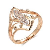 Kinel tuščiaviduris cirkonio žiedas moterims Rose Gold spalvos vestuviniai žiedai 11 rožinio aukso spalvos