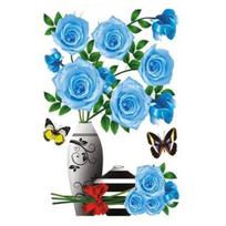 Creative Realistic PVC Wall Decal Ornamental Flower Vase 3D for Bedroom F