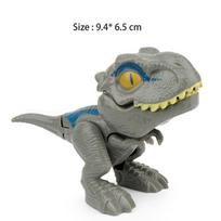 1vnt Dinozaurų žaislas „Fidget Finger“ dovanėlė Juros periodo sudėtingas tiranozaurų parkas modelis, interaktyvus, kandžiojantis ranka, kūrybingas dinozaurų vaikas pilka