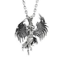 Asmenybė Evil Angel Wings pakabukas karoliai vyrams Moterų retro angelas pakabukas pora papuošalai pankiškas raktikaulio grandinėlė B