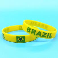2vnt Brazilijos vėliava silikoninė apyrankė Brazilija sportinė guminė apyrankė vyrams, moterims, draugystė, apyrankė, riešų juosta Priedai 2pcs