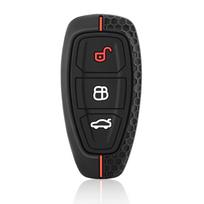 Silikoninis automobilio raktų dėklas, skirtas Ford Kuga Focus Mk3 Mk4 Mondeo Fiesta Titanium Ecosport Transit MK8 dangtelio nuotolinio valdymo pulto priedai raudona