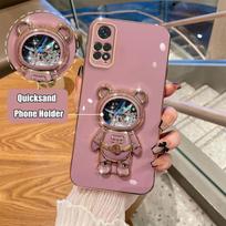 Quicksand Astronaut telefono laikiklio padengimo dėklas, skirtas Xiaomi Redmi Note 12 11 Pro 11S 10 9 Pro Max Redmi 9 9A 9T 9C 10C minkštas silikoninis dangtelis Redmi 9T violetinė