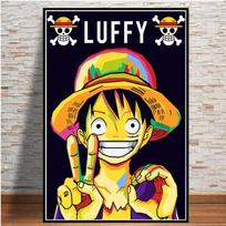 Vienetiniai Luffy PoP meno plakatai Drobės tapyba Vaikų miegamojo dekoras Svetainės dekoras Freska drobė Menas Paveikslėliai Sienų menas 21cm×30cm NoFrame yellow