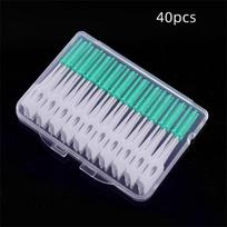 Silikono dantų šepetėlis tarpdančių dantų krapštukas 40pcs žalia