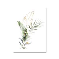 Žali ir auksiniai paparčio lapų palmių augalų sienos meno drobės tapyba botaniniai plakatai spaudiniai Nordic paveikslai svetainei namų dekoravimui 21*30cm