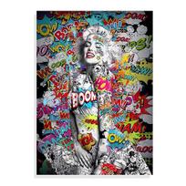 Graffiti drobės tapyba Marilyn Monroe Šiuolaikinis sienų menas Plakatas ir spaudiniai Aliejiniai paveikslai Sienų paveikslai, skirti namų svetainės dekoravimui 21*30cm gray