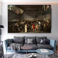 Žaidimo aikštelės priesaika Aliejinis paveikslas Plakatas Retro Jacques-Louis David Spaudiniai Sienų menas Vintažinis Klasikinis Drobės Paveikslas 21x30 No Frame