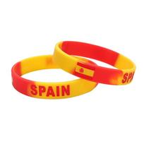 2 vnt Ispanijos vėliava silikoninė apyrankė Espana sportinė guminė motyvacinė apyrankė apyrankė vyriška moteriška tamprios apyrankės priedai 2pcs
