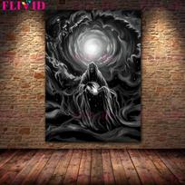 Tamsiojo meno fantazijos magija sienos menas aliejinis paveikslas siaubo monstras siurrealizmo meno plakatas ir spausdinimas 21cm×30cm NoFrame