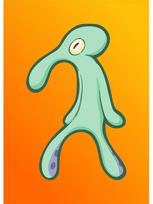 Animacinis filmas Bold Brush Meme Squidward plakatas ir spaudinys drobės tapyba Juokingas estetinis sienų menas, skirtas gyvenamojo kambario namų dekoravimui Cuadros 21x30cm No Frame