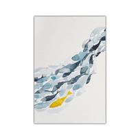 Mėlynos žuvies akvarelės dekoro mokykla Šiaurės šalių plakatų spauda Minimalistinis sienų menas Drobės paveikslas Svetainės namų dekoras 21x30cm No Frame