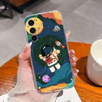 Samsung S22 S23+ Ultra S20 S21 FE S10 S6 S7 edge+ Case Fashion Atsparus smūgiams Girl Astronaut Skaidrus Minkštas silikoninis TPU, skirtas Galaxy Note5 buferiui Samsung Note10