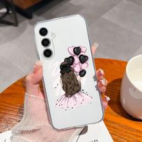 Samsung S22 S23+ Ultra S20 S21 FE S10 S6 S7 edge+ Case Fashion Atsparus smūgiams Girl Astronaut Skaidrus Minkštas silikoninis TPU, skirtas Galaxy Note5 buferiui Samsung S21 Ultra