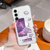Samsung S22 S23+ Ultra S20 S21 FE S10 S6 S7 edge+ Case Fashion Atsparus smūgiams Girl Astronaut Skaidrus Minkštas silikoninis TPU, skirtas Galaxy Note5 buferiui Samsung J5 Prime