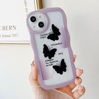 Skaidrus Wave Edge dažytas silikoninis dėklas, skirtas Xiaomi Redmi Note 10 11 12 iPhone 15 14 13 11 Samsung A54 A34 A24 Funda juodas spalvotas drugelio dangtelis Infinix Hot 10 (X682)