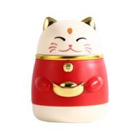 Dantų krapštuko dėžutė Lucky Cat Shape Pree Tipas Automatinis iššokimas Home Svetainė Valgomasis Dantų krapštuko dozatorius Dantų krapštuko laikymo talpa auksinė