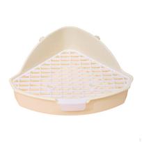 Rabbit Litter Box Corner Pan 25x17x10cm Easy to Clean Pee Tray Small Animals balta