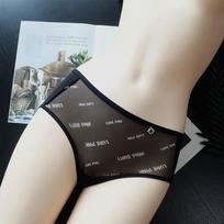 Merginoms su raidžių raštu Seksualios kvėpuojančios tinklinės kelnaitės Moteriškas apatinis trikotažas Vidutinio juosmens Greitai džiūstančios kelnaitės moterims L tamsiai ruda spalva