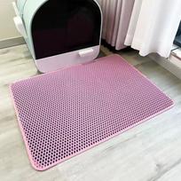 Dvisluoksnis vandeniui atsparus kačių kraiko gaudymo kilimėlis Neslystantis plaunamas kačių valymo kilimėlis kačių kraiko dėžutė 30x30cm rožinė