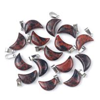 5 vnt./pak. natūralaus krištolinio brangakmenio pakabukas mėnulio formos pakabukai papuošalams gaminti „pasidaryk pats“ priedai Unisex 18x12 mm 5Pcs/18x12mm black