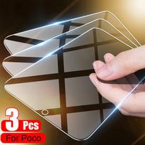 3 vnt. Apsauginis stiklas Poco X3 Pro X3 NFC M5S M5 plėvelė Ekrano apsauga Xiaomi Poco F3 F4 GT F2 Pro M3 M4 X4 X5 Pro stiklas Xiaomi Mi 9 SE gryna