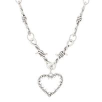 Love Thorn Necklace Hip Hop Punk Trend Mangthorn Dark Black Couple Heart shaped Pendant 1 pcs white