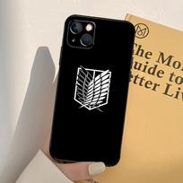 Anime Attack On Titan Logotipo Telefono dėklas iPhone 11 12 13 14 Pro Max XS XR X 6 7 8 Plus 12 13 Mini SE 2020 Dangtelis iPhone 6 6s
