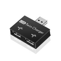 USB šakotuvo USB 2.0 skirstytuvas, 1 vyriškas ir 2 moteriškas USB šakotuvo adapteris, skirtas nešiojamam kompiuteriui black