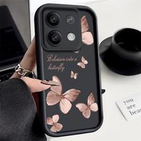 Gražus drugelio spausdinimo dėklas, skirtas Xiaomi 13T 11T Poco F6 X6 X5 Pro Redmi Note 13 12 11 10 Pro Max minkštas silikoninis smūgiams atsparus apšalęs apsauginis dangtelis Xiaomi 13T / 13T Pro juoda