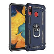 „Samsung Galaxy A10 A20 A30 A40 A50 A70 Case“ atsparus smūgiams šarvų žiedo laikiklio stovo dangtelis, skirtas A10E A20E A10S A20S A30S A40S A50S For Galaxy A20S tamsiai mėlyna